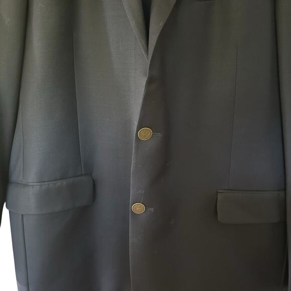 HICKEY FREEMAN Men’s 100% Wool Navy Milburn II Blazer Sport Coat Jacket Sz. 48L - Picture 4 of 13